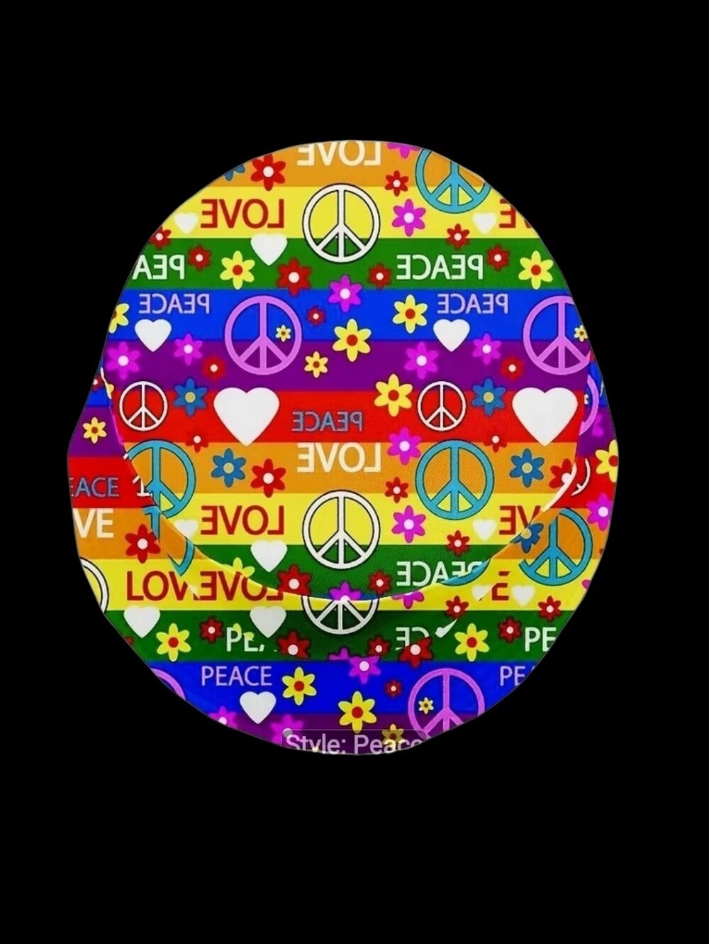 Peace Sign And Love Rainbow Bucket Hat Unisex 22"/23" - Picture 4 of 6